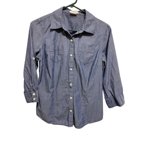 Van Heusen Women's Top Size Med, 3/4 Sleeve, Full Button, Collared - Picture 1 of 6